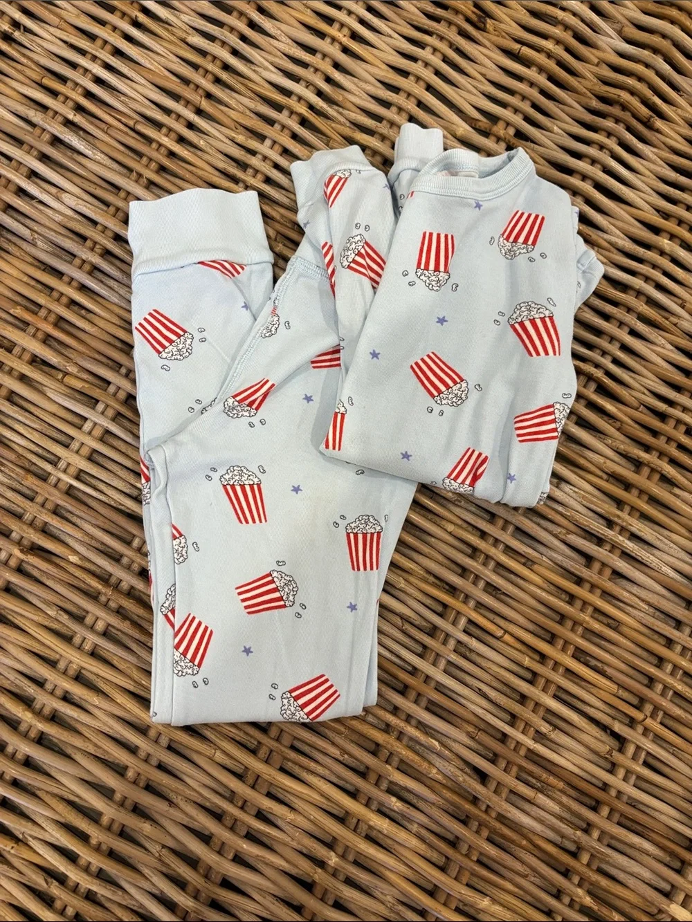 Crewcuts Light Blue Popcorn-Print Pajama Set